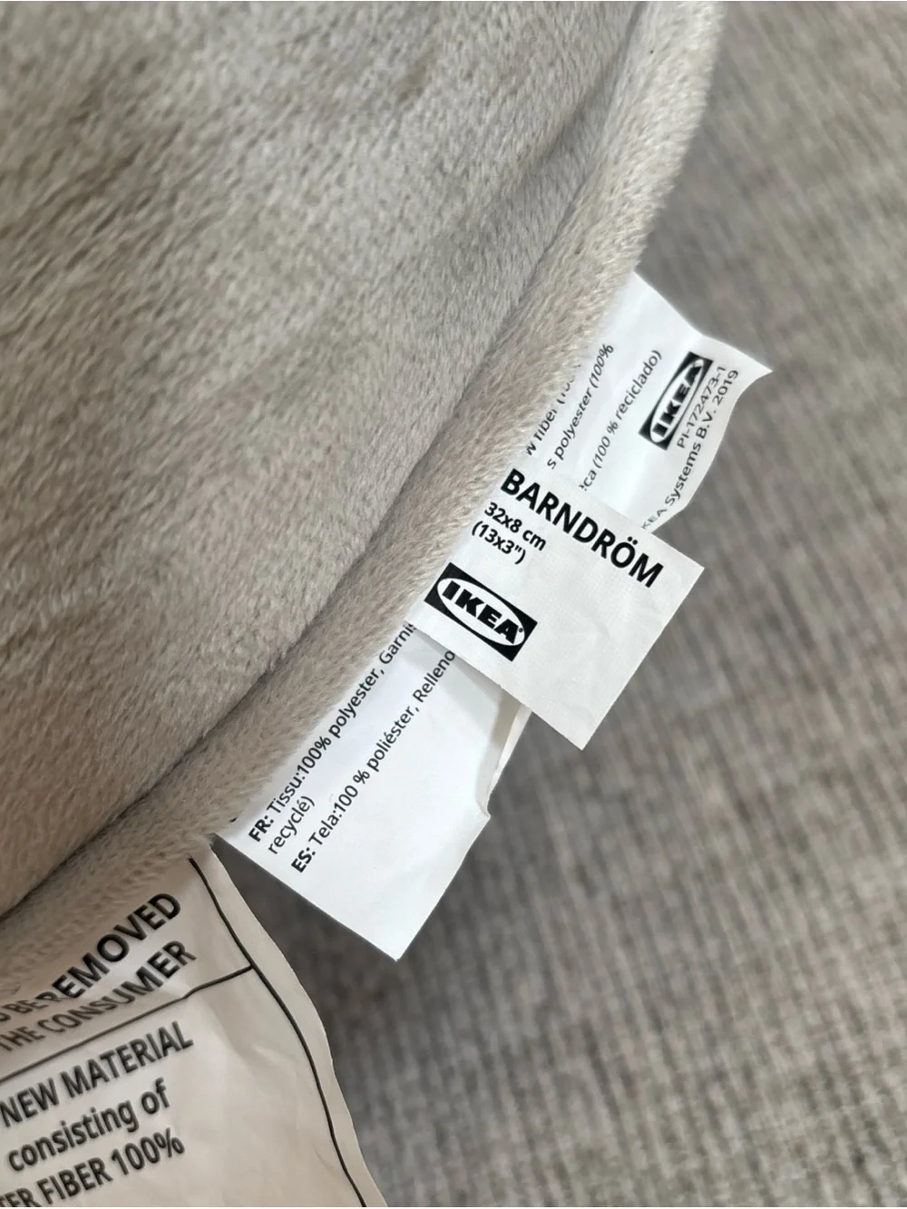 IKEA Gray and Black Cat Face Pillow cushion for bed or sofa new discontinued - Picture 16 of 16